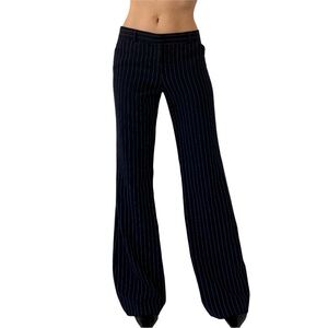 Body by Victoria's Secret Black Cuffed Pinstripe Trousers Dress Pants Women’s 4